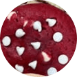 Galleta red velvet con chips de chocolate blanco