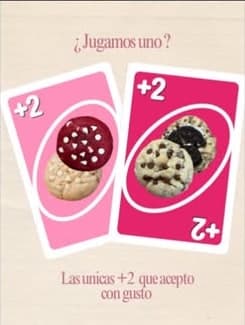 Meme de cartas UNO +2 con galletas Kapola